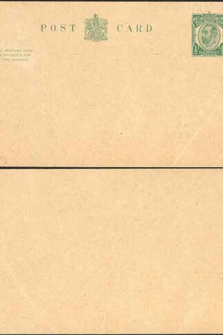 CP64 KGV 1/2d + 1/2d Green Reply Card Size f with Reply Card on reply half Mint
