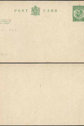 CP64 KGV 1/2d + 1/2d Green Reply Card Size f with Reply Card on reply half Mint