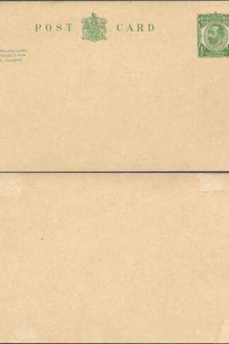 CP64 KGV 1/2d + 1/2d Green Reply Card Size f with Reply Card on reply half Mint