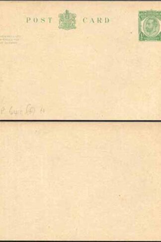 CP64 KGV 1/2d + 1/2d Green Reply Card Size f with Reply Card on reply half Mint