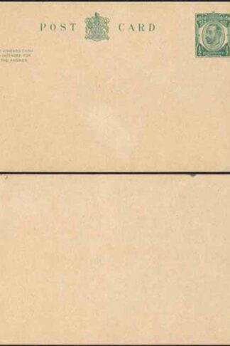 CP64 KGV 1/2d + 1/2d Green Reply Card Size f with Reply Card on reply half Mint
