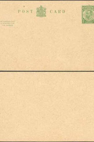 CP64 KGV 1/2d + 1/2d Green Reply Card Size f with Reply Card on reply half Mint