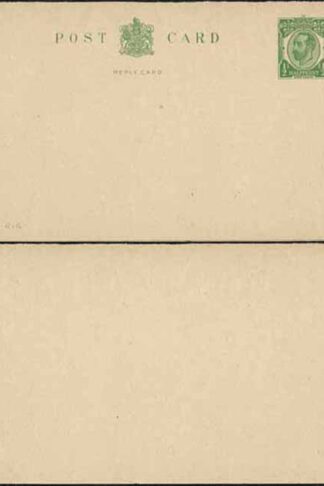CP64 KGV 1/2d + 1/2d Green Reply Card Size f with Reply Card on reply half Mint