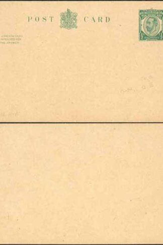 CP64 KGV 1/2d + 1/2d Green Reply Card Size f with Reply Card on reply half Mint