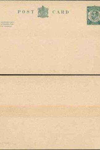CP64 KGV 1/2d + 1/2d Green Reply Card Size f with Reply Card on reply half Mint