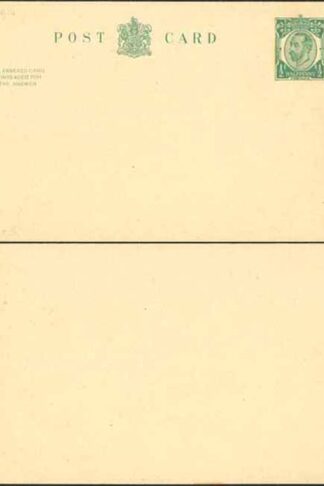 CP64 KGV 1/2d + 1/2d Green Reply Card Size f with Reply Card on reply half Mint