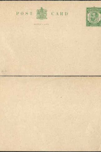 CP64 KGV 1/2d + 1/2d Green Reply Card Size f with Reply Card on reply half Mint