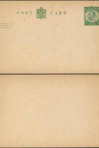 CP64 KGV 1/2d + 1/2d Green Reply Card Size f with Reply Card on reply half Mint