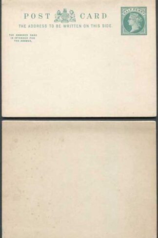 CP39 QV 1/2d + 1/2d Green Foreign Reply Card Size d Mint