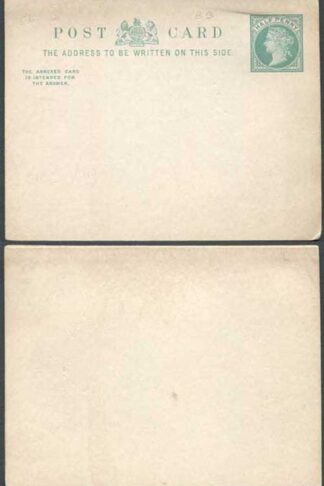 CP39 QV 1/2d + 1/2d Green Foreign Reply Card Size d Mint