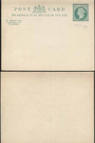 CP39 QV 1/2d + 1/2d Green Foreign Reply Card Size d Mint