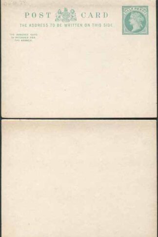 CP39 QV 1/2d + 1/2d Green Foreign Reply Card Size d Mint
