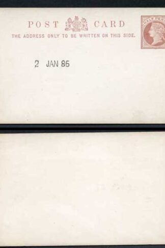 1885 ESSAY for the 1/2d Post Card Handstamped 2nd January 1885