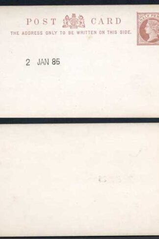 1885 ESSAY for the 1/2d Post Card Handstamped 2nd January 1885