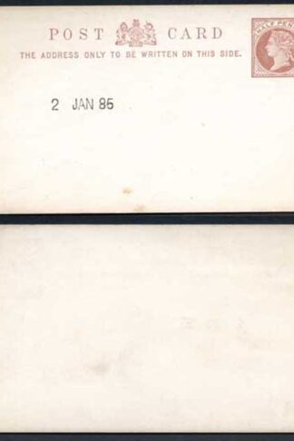 1885 ESSAY for the 1/2d Post Card Handstamped 2nd January 1885