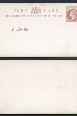 1885 ESSAY for the 1/2d Post Card Handstamped 2nd January 1885