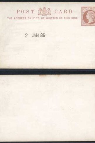 1885 ESSAY for the 1/2d Post Card Handstamped 2nd January 1885