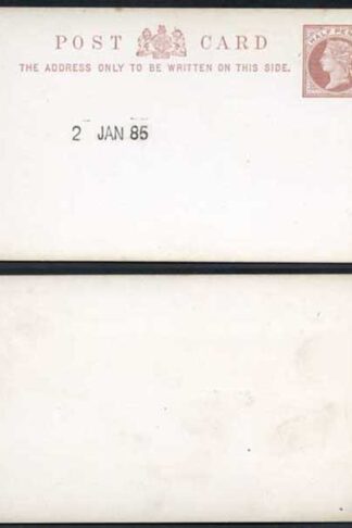 1885 ESSAY for the 1/2d Post Card Handstamped 2nd January 1885