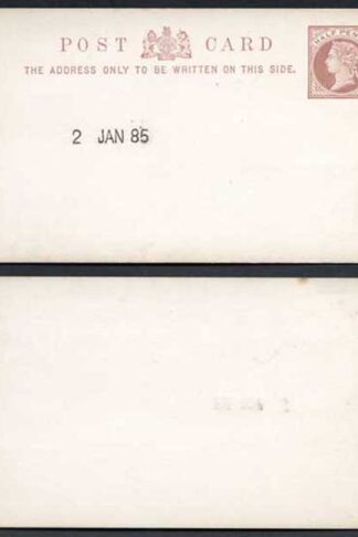 1885 ESSAY for the 1/2d Post Card Handstamped 2nd January 1885