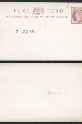 1885 ESSAY for the 1/2d Post Card Handstamped 2nd January 1885