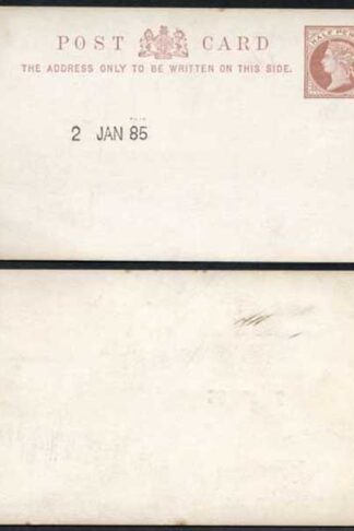 1885 ESSAY for the 1/2d Post Card Handstamped 2nd January 1885