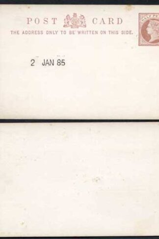 1885 ESSAY for the 1/2d Post Card Handstamped 2nd January 1885