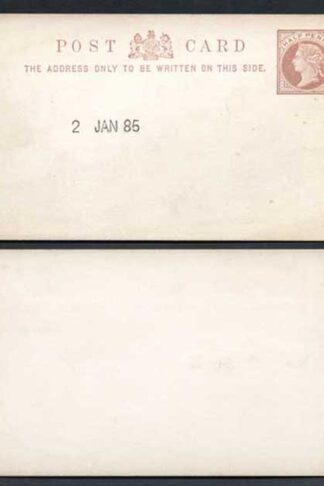1885 ESSAY for the 1/2d Post Card Handstamped 2nd January 1885
