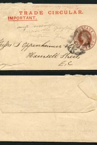 WS3 1d Brown Newspaper Wrapper Stamp LW3 Used Trade Circular