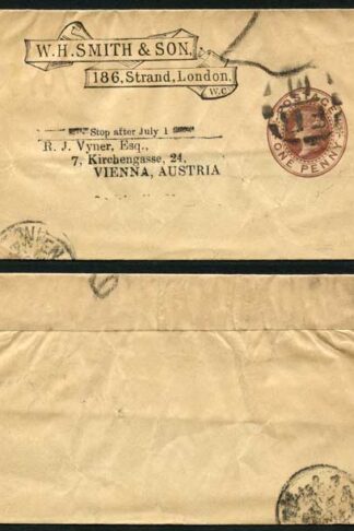 WS3 1d Brown Newspaper Wrapper Stamp LW3 Used W H Smith