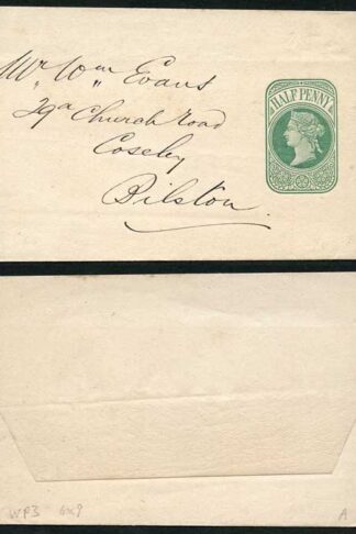 WP7 QV 1/2d Green Newspaper Wrapper Stamp LW2 Addressed But Unused