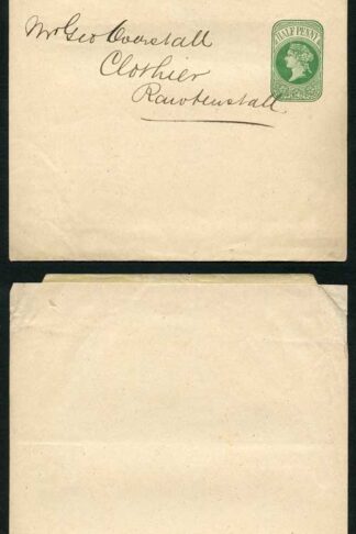 WP11 QV 1/2d Green Newspaper Wrapper Stamp LW2 Addressed but Unused