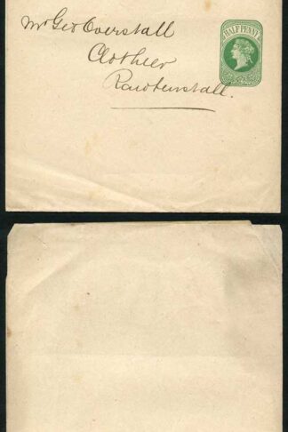 WP11 QV 1/2d Green Newspaper Wrapper Stamp LW2 Addressed but Unused