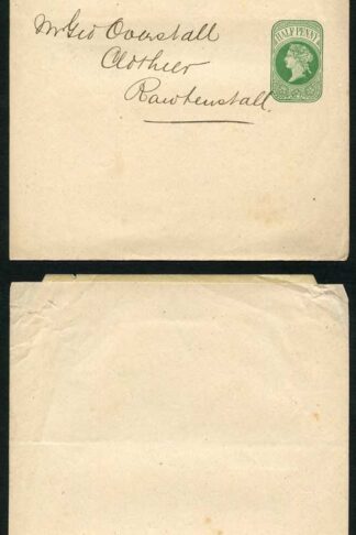 WP11 QV 1/2d Green Newspaper Wrapper Stamp LW2 Addressed but Unused