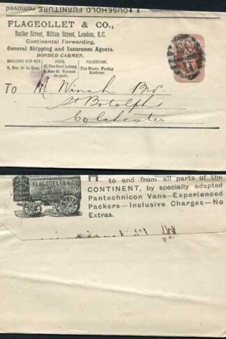 WS4 QV 1/2d Brown Newspaper Wrapper Stamp LW2 Used Flageollet and Co
