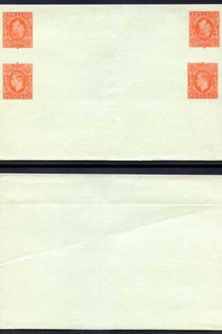 KGVI 1/2d Orange Stamp L23 Tete Beche Pair x 2 On Green Paper