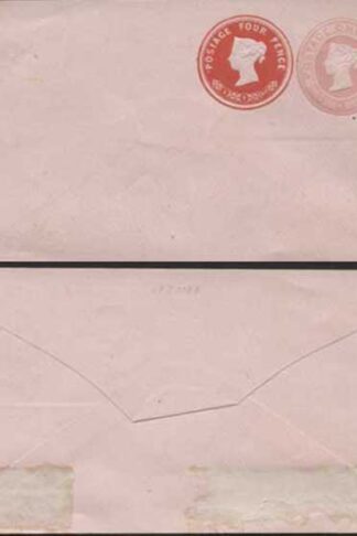 ESC301 QV 4d Vermillion and 4d Vermillion Stamped to Order Envelope Mint