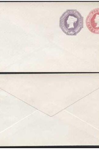 ESC364 QV 3d Carmine and 6d Violet Stamped to Order Envelope Mint