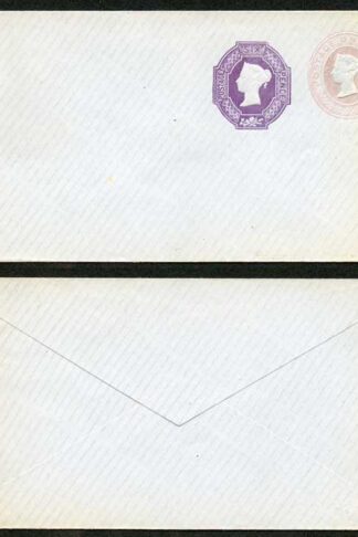 ESC357 QV 1d Pink and 6d Violet Stamped to Order Envelope Mint