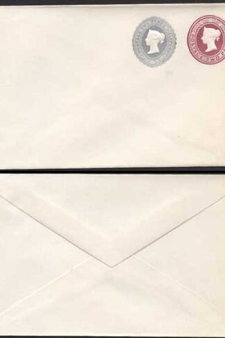 ESC235 QV 2d Lake and 2 1/2d Grey Blue Stamped to Order Envelope Mint