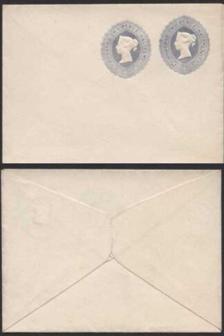 ESC258 QV 2 1/2d Grey Blue and 2 1/2d Grey Blue Stamped to Order Envelope Mint