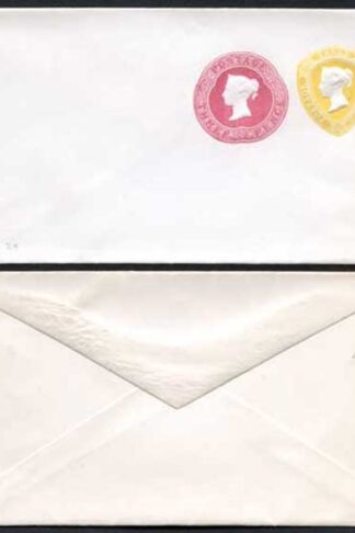 ESC38 QV 1 1/2d Brown (14.10.85) and 6d Purple (15.10.85)Stamped to Order Envel