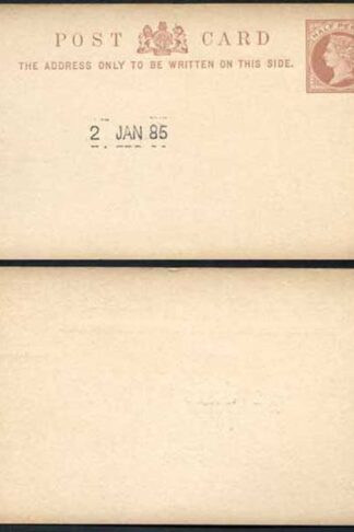 Essay for the 1/2d Postcard Handstamped 2 Jan 1885