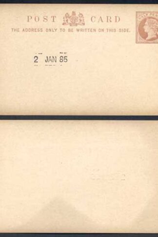 Essay for the 1/2d Postcard Handstamped 2 Jan 1885