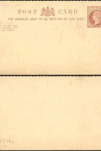 CP14a QV 1/2d + 1/2d Inland Reply Card Format CF3 Stamp L3 Mint Perf 12/15