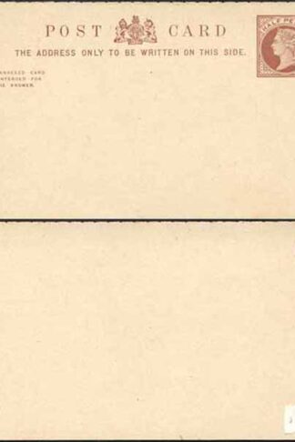 CP14c QV 1/2d + 1/2d Inland Reply Card Format CF3 Stamp L3 Mint Perf 14/3