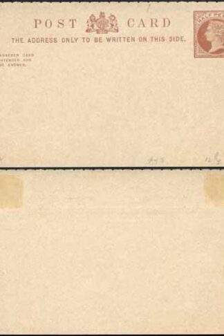 CP14c QV 1/2d + 1/2d Inland Reply Card Format CF3 Stamp L3 Mint Perf 14/5