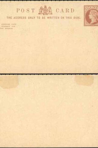 CP14c QV 1/2d + 1/2d Inland Reply Card Format CF3 Stamp L3 Mint Perf 14/6