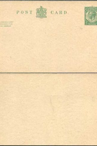 CP70 KGV 1/2d + 1/2d Green Inland Reply Card Format CF13 Stamp L13 Mint