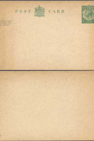 CP70 KGV 1/2d + 1/2d Green Inland Reply Card Format CF13 Stamp L13 Mint