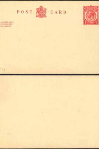 CP95 KGV 1d + 1d Carmine Inland Reply Card Format CF13 Stamp L14 Mint